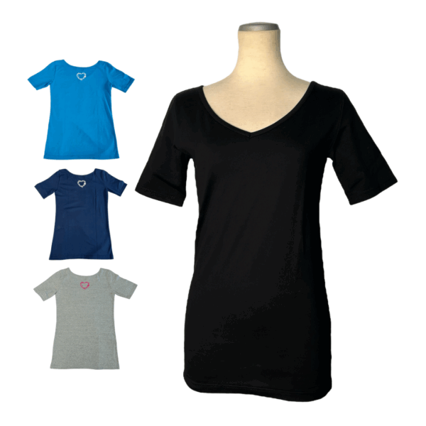 VネックTシャツ-backpt-miniheart