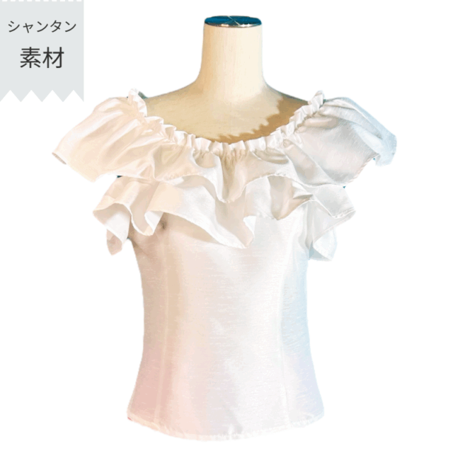 段フリルスリーブブラウス
