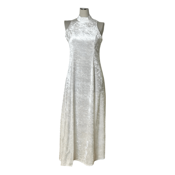 【クラッシュベロア素材】ホルターネックドレス