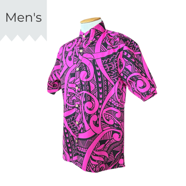 アロハシャツ-TAPAネオンピンク